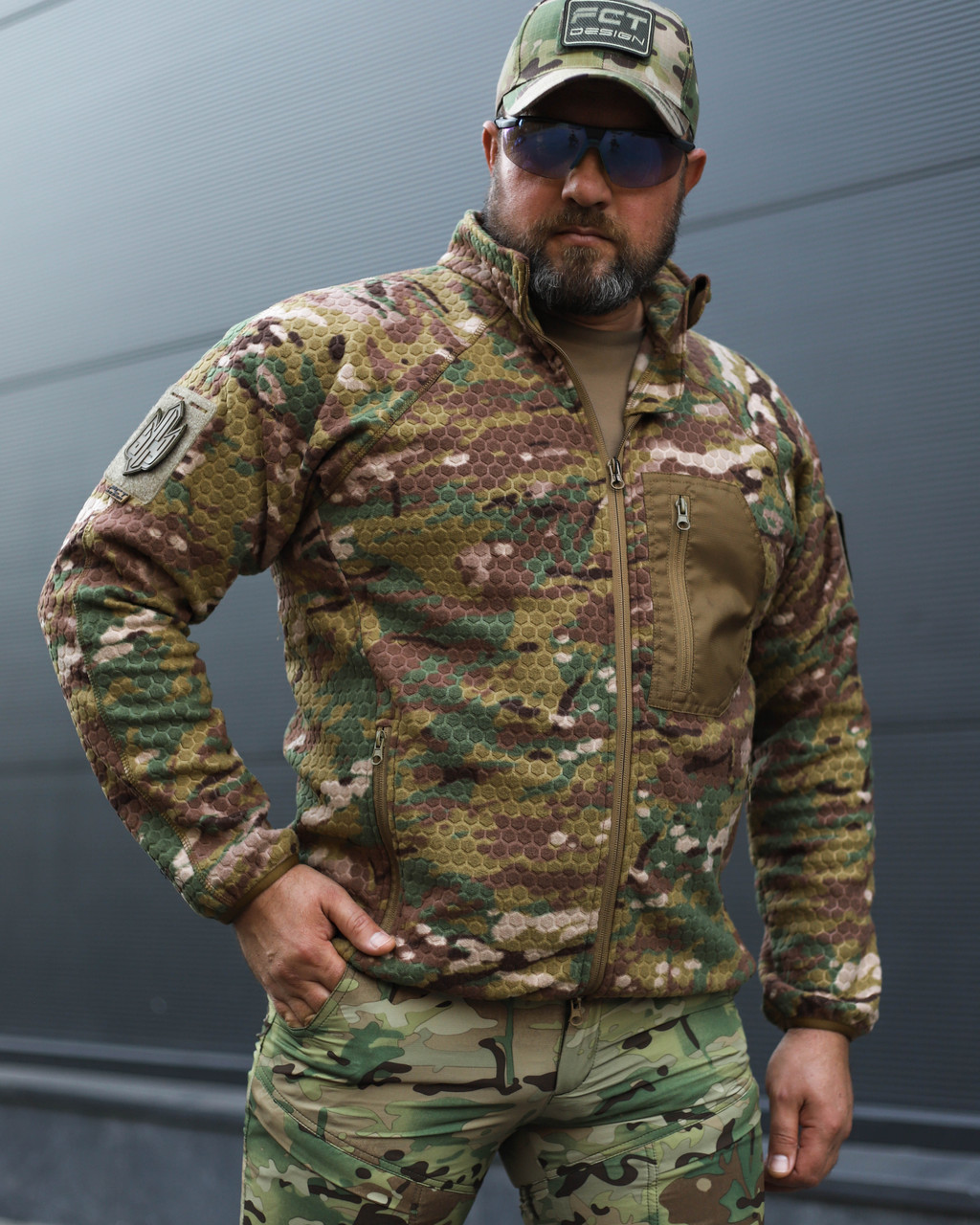 Кофта фліс соти Гексагон на блискавці Мультикам