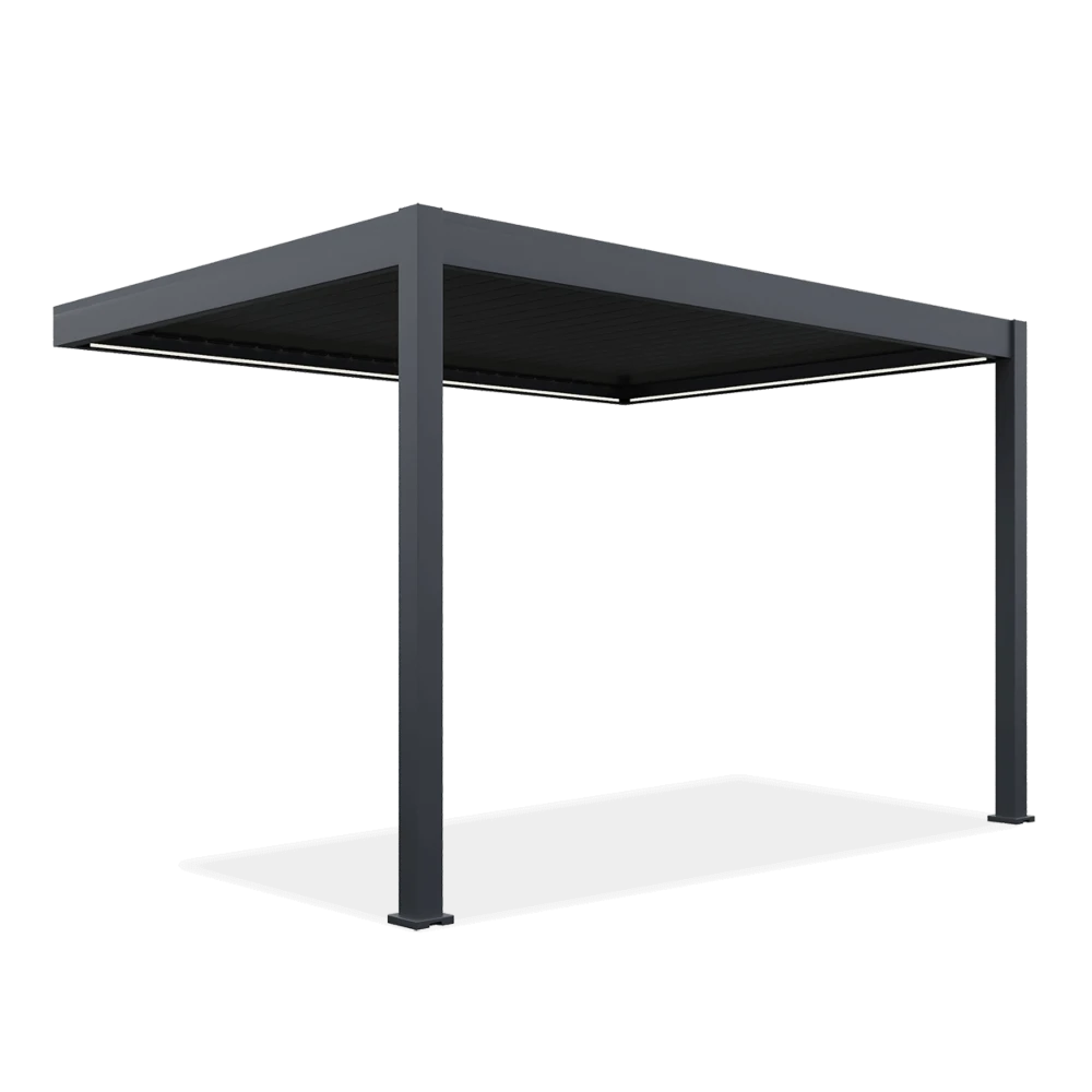 Автоматичне пристінне альтанка Elegance Wall Automatic 3x4 м зі світлодіодним підсвічуванням антрацит Gutroof