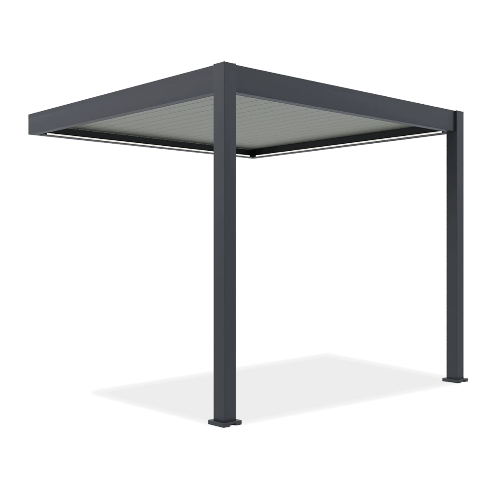 Пергола 3x3 Gutroof ELEGANCE WALL AUTOMATIC антрацит/сірий