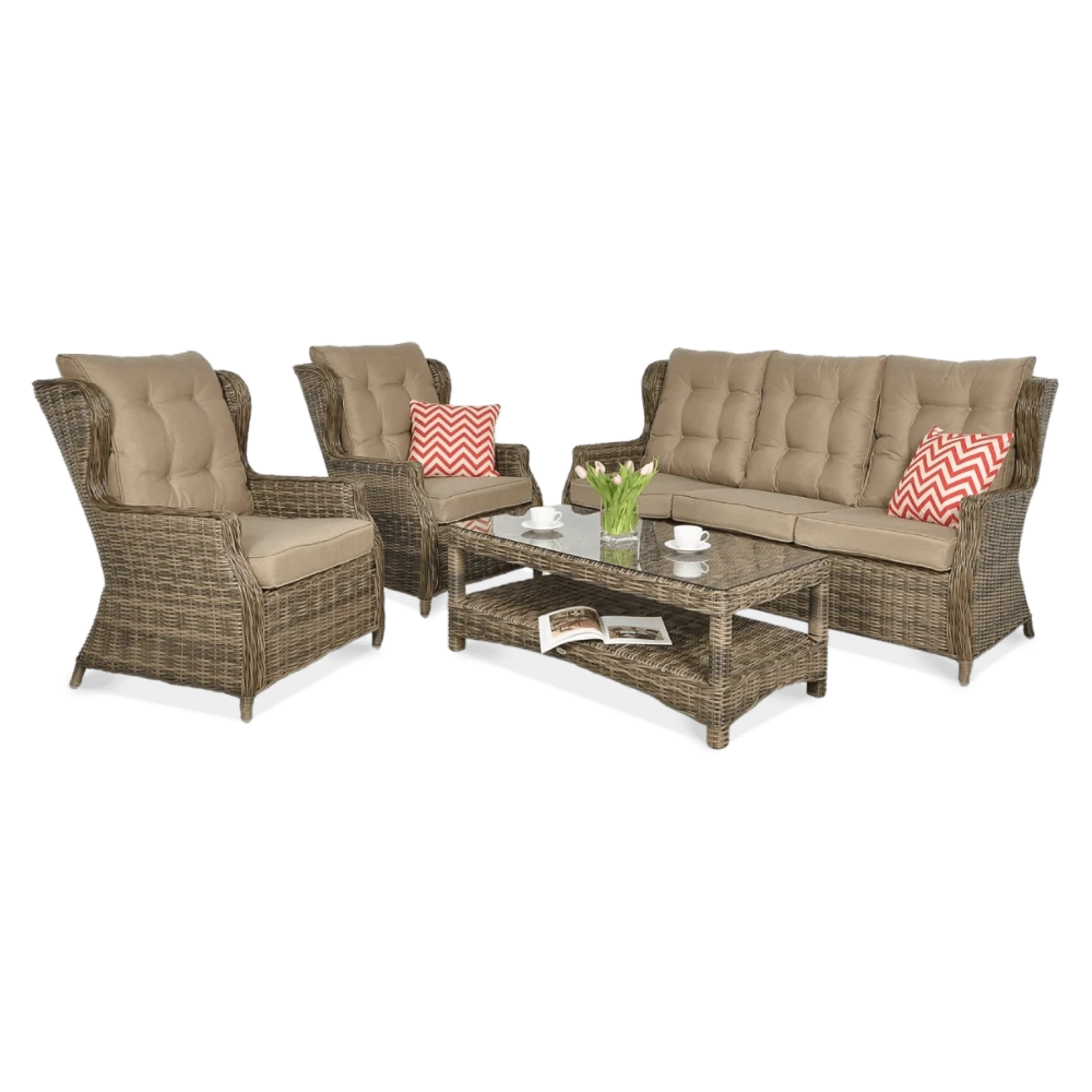 Комплект меблів для саду з техноротангу Trivento 3 коричневий Focus Garden