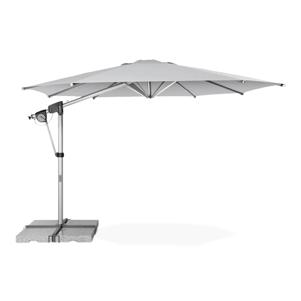 Велика садова парасолька Doppler Protect 400 P світло-сіра