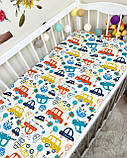 Простирадло байкове на резинці в дитяче ліжечко 120*60 см матеріал байка бавовна, фото 3