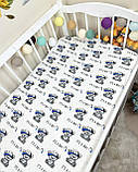 Простирадло байкове на резинці в дитяче ліжечко 120*60 см матеріал байка бавовна, фото 5