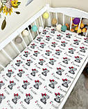 Простирадло байкове на резинці в дитяче ліжечко 120*60 см матеріал байка бавовна, фото 7