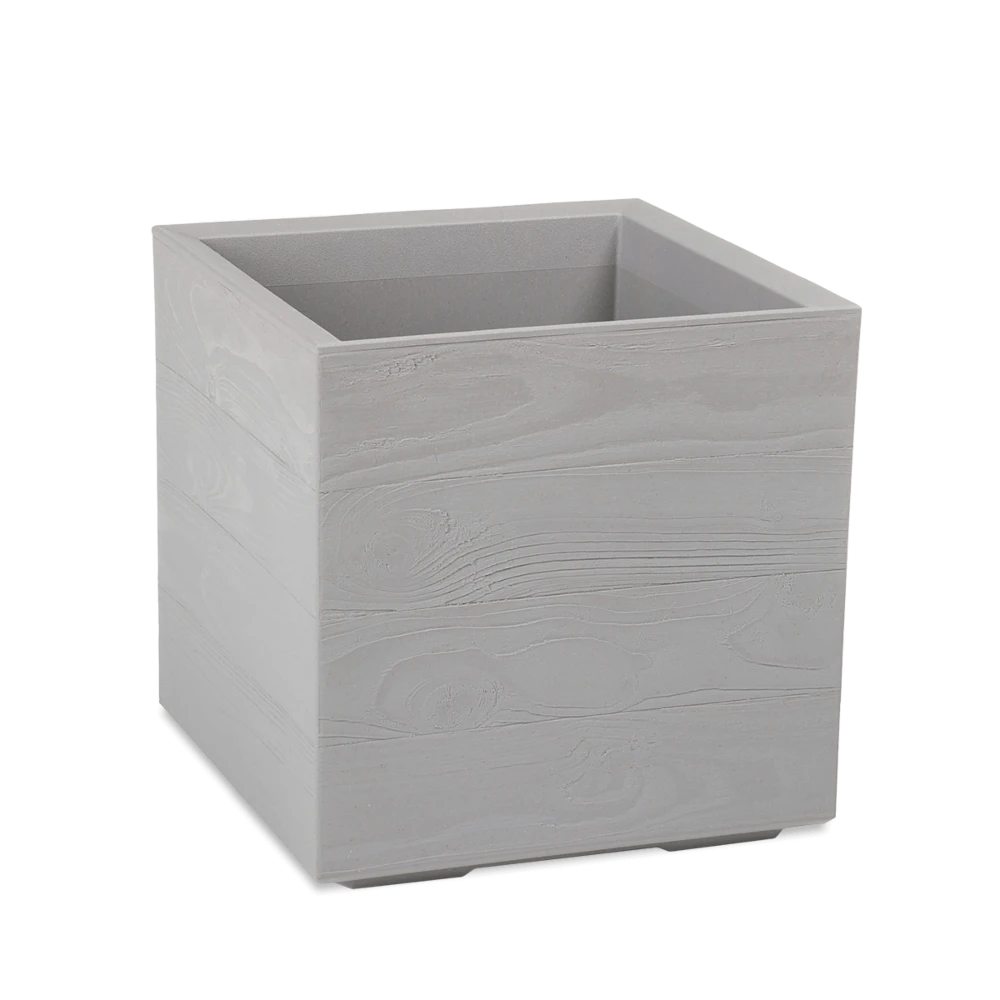 Садовий горщик для квітів сірий Karo Eco 40x40 см Lamela