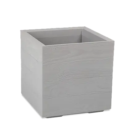 Садовий горщик для квітів сірий Karo Eco 40x40 см Lamela, фото 1