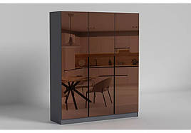 Шафа розпашна у вітальню, передпокій, спальню з ДСП 1500 3-дв Noir/Ноір LuxeStudio