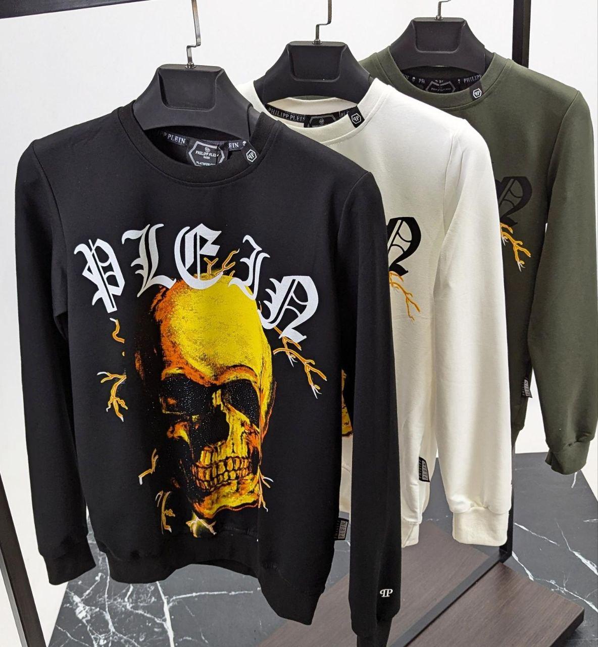 Чоловіча кофта світшот Philipp Plein CK8436 чорна, фото 1