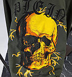 Чоловіча кофта світшот Philipp Plein CK8438 хакі, фото 2