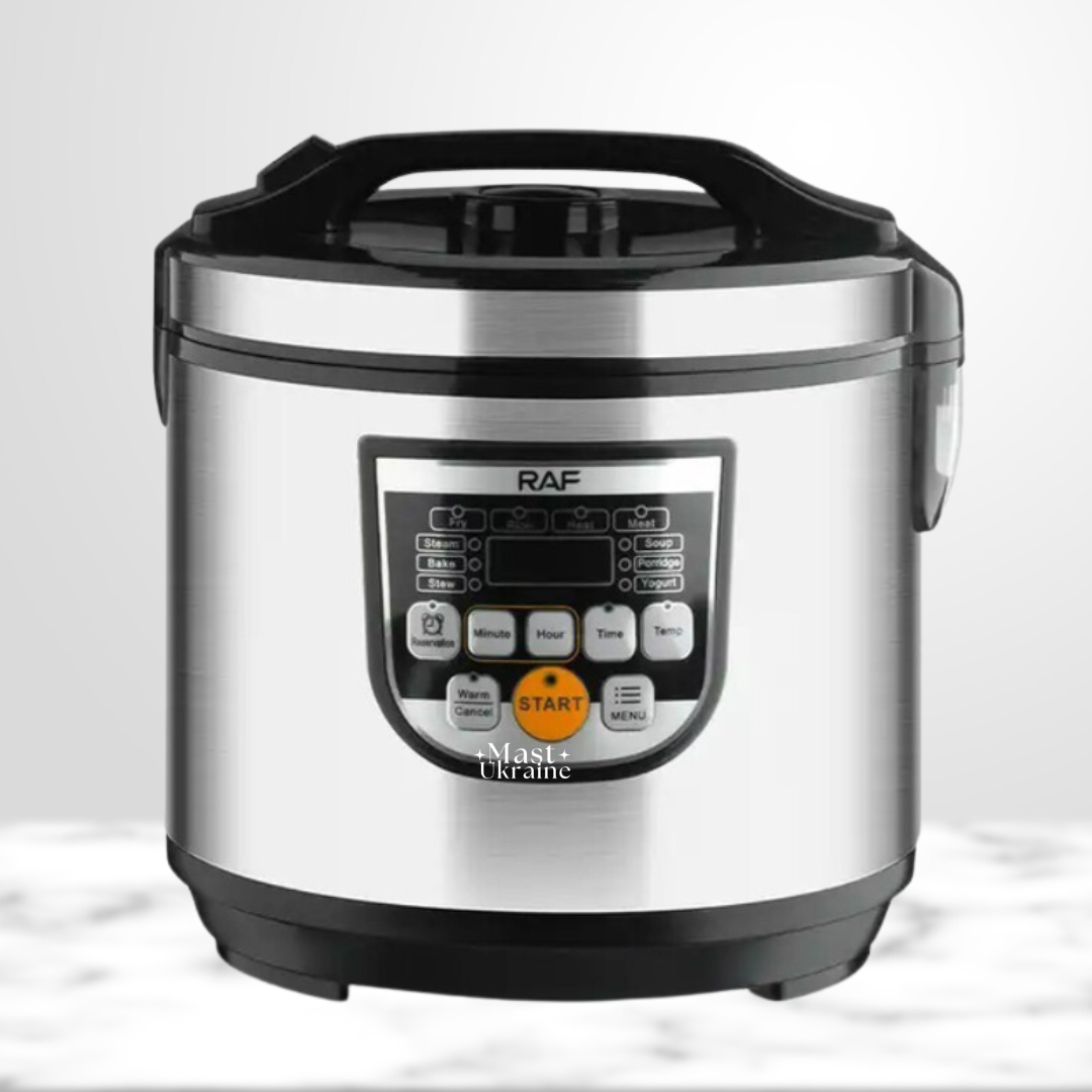 Електрична мультиварка-рисоварка RAF з антипригарною чашею 5л 900Вт R-178G, фото 1