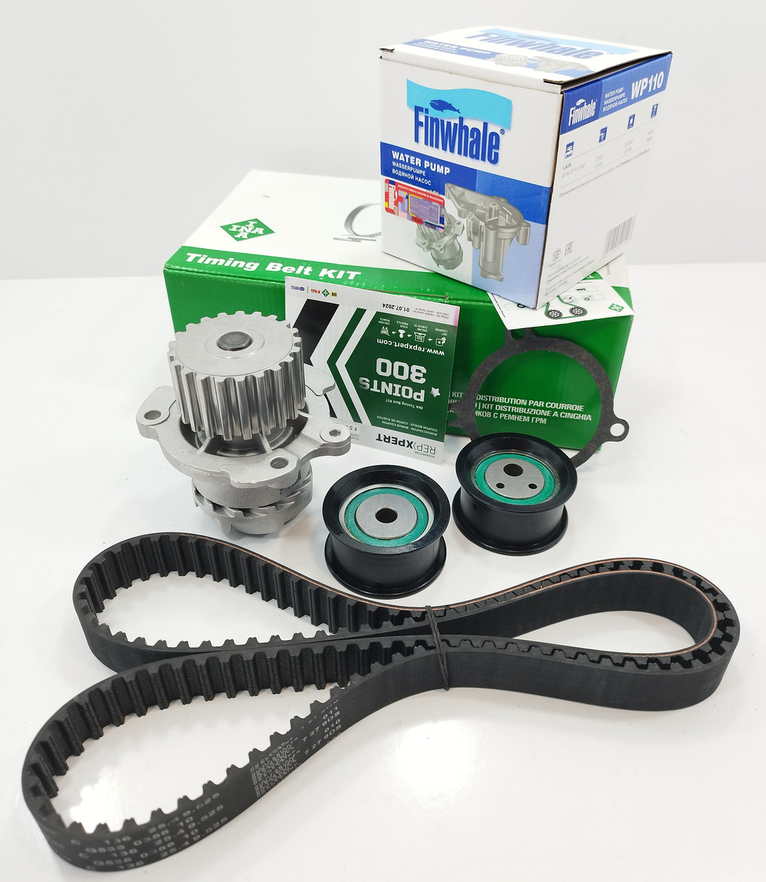 Комплект ременя ГРМ (ремінь + 2 розміри +помпа) ВАЗ 2110-12 INA Німеччина, фото 1