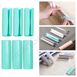 Затискач Фіксатор Тримач для фіксації простирадла ковдри / Бірюзовий / 6шт