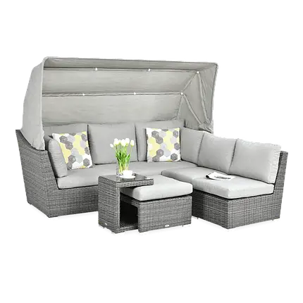 Диван-куточок з техноротангу Corso Relax Темно-сірий, фото 1