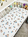 Простирадло байкове на резинці в дитяче ліжечко 120*60 см матеріал байка бавовна, фото 3