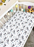 Простирадло байкове на резинці в дитяче ліжечко 120*60 см матеріал байка бавовна, фото 3