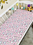 Простирадло байкове на резинці в дитяче ліжечко 120*60 см матеріал байка бавовна, фото 2