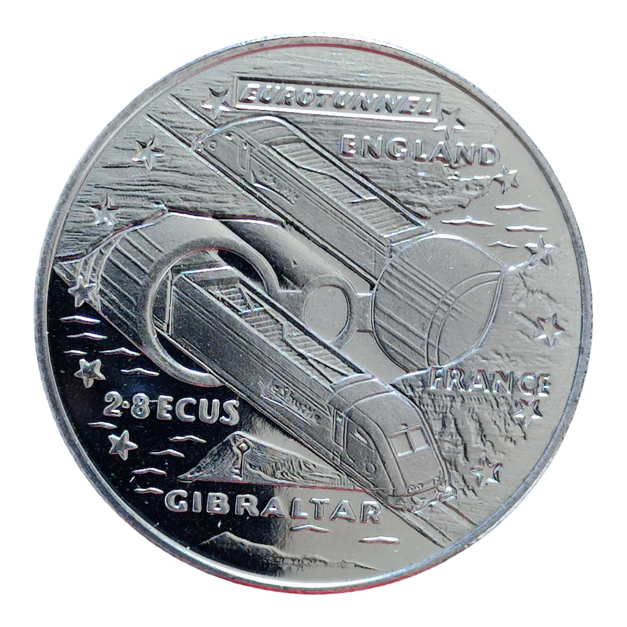 Монета Гібралтар 2.8 ECU , 1993 Євротунель