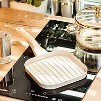 Сковорода гриль квадратна 18 см пательня для газової та електро плити сковорідка маленька Grill без кришки
