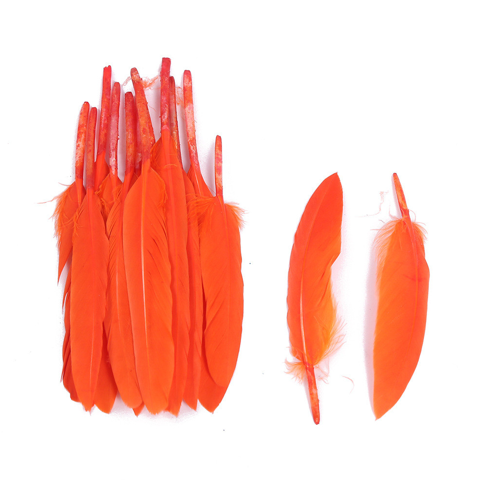 Пір'я куряче 10-15 см 25 шт. Оранжевий, фото 1