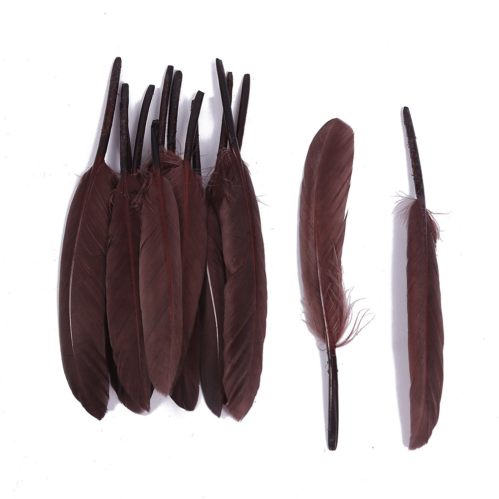 Пір'я куряче 10-15 см 25 шт. Коричневий, фото 1