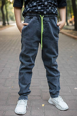 Джинси Altun мом для хлопчика 5-16 років із гумкою на поясі, Сірий 140