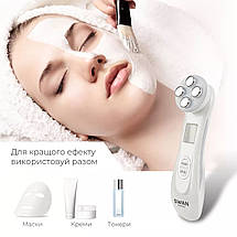 Мікрострумовий масажер для обличчя Swan Beauty Y-618R з функцією EMS RF та LED мікроструми з ефектом ліфтингу білий, фото 6