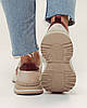 Кросівки Allsy 18898 36 бежеві шкіра замша, фото 6