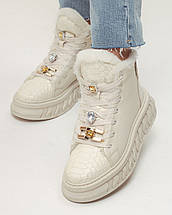 Черевики зимові Phany 2055727 36 молочні шкіра, фото 3