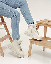 Черевики зимові Phany 2055727 36 молочні шкіра, фото 4