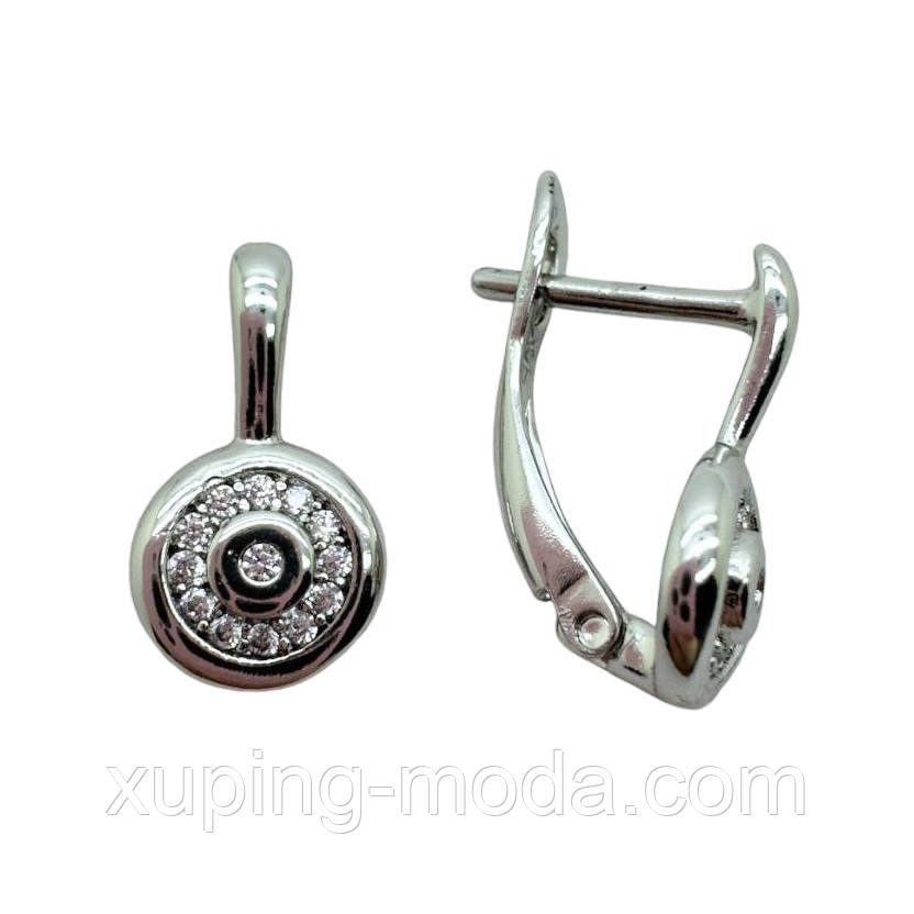 Жіночі сережки xuping. 15х6 мм. Родій, фото 1