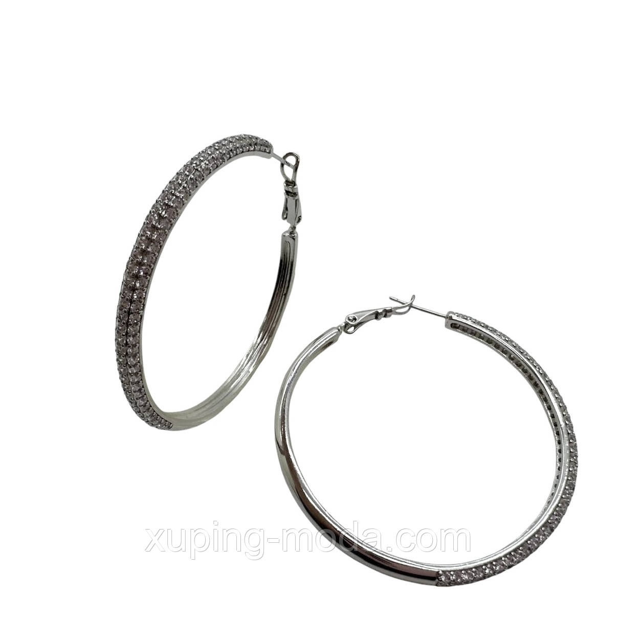 Жіночі сережки xuping. 45 мм. Родій, фото 1