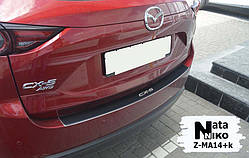 Накладка на бампер з загином Mazda CX-5 з 2017 р. (NataNiko Carbon)