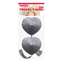 Багаторазові пестиси з блискітками та китицями Reusable Glitter Heart Tassel Nipple Pasties