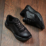Чоловічі модні кросівки повсякденні молодіжні м'які весна, кросівки чоловічі шкіряні демісезонні *95/4-черн*, фото 5