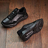 Чоловічі модні кросівки повсякденні молодіжні м'які весна, кросівки чоловічі шкіряні демісезонні *95/4-черн*, фото 6