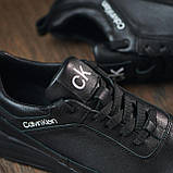Чоловічі модні кросівки повсякденні молодіжні м'які весна, кросівки чоловічі шкіряні демісезонні *Ск-81-черн*, фото 6