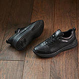 Чоловічі модні кросівки повсякденні молодіжні м'які весна, кросівки чоловічі шкіряні демісезонні *Ск-81-черн*, фото 7