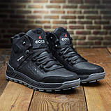 Високі Зимові чоловічі черевики на хутрі Шкіряні теплі зима, спортивні черевики натуральна шкіра *127 черн*, фото 2