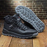 Високі Зимові чоловічі черевики на хутрі Шкіряні теплі зима, спортивні черевики натуральна шкіра *127 черн*, фото 3