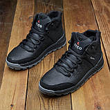 Високі Зимові чоловічі черевики на хутрі Шкіряні теплі зима, спортивні черевики натуральна шкіра *127 черн*, фото 4