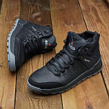 Високі Зимові чоловічі черевики на хутрі Шкіряні теплі зима, спортивні черевики натуральна шкіра *127 черн*, фото 5