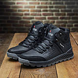 Високі Зимові чоловічі черевики на хутрі Шкіряні теплі зима, спортивні черевики натуральна шкіра *127 черн*, фото 7