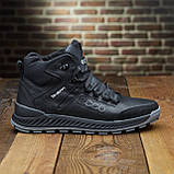 Високі Зимові чоловічі черевики на хутрі Шкіряні теплі зима, спортивні черевики натуральна шкіра *127 черн*, фото 9