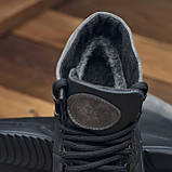 Високі Зимові чоловічі черевики на хутрі Шкіряні теплі зима, черевики повсякденні утеплені натуральна шкіра *434 чер.*, фото 3