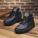 Високі Зимові чоловічі черевики на хутрі Шкіряні теплі зима, черевики повсякденні утеплені натуральна шкіра *434 чер.*, фото 5