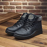 Високі Зимові чоловічі черевики на хутрі Шкіряні теплі зима, черевики повсякденні утеплені натуральна шкіра *434 чер.*, фото 6