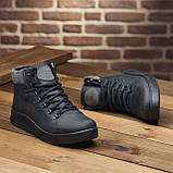 Високі Зимові чоловічі черевики на хутрі Шкіряні теплі зима, черевики повсякденні утеплені натуральна шкіра *434 чер.*, фото 7