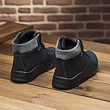 Високі Зимові чоловічі черевики на хутрі Шкіряні теплі зима, черевики повсякденні утеплені натуральна шкіра *434 чер.*, фото 8