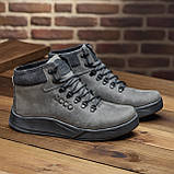 Високі Зимові чоловічі черевики на хутрі Шкіряні теплі зима, черевики повсякденні утеплені натуральна шкіра *434 сер.*, фото 3