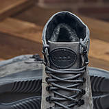 Високі Зимові чоловічі черевики на хутрі Шкіряні теплі зима, черевики повсякденні утеплені натуральна шкіра *434 сер.*, фото 5